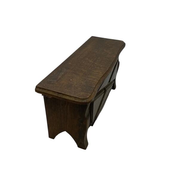 1920’s Primitive French Country Cherry Wood Jewelry Casket - Picture 5 of 13